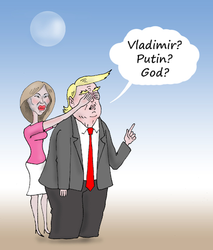 Cartoon: Important meeting (medium) by Tarasenko  Valeri tagged trump,milanya,putin,meeting,deal