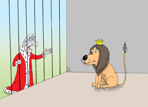 Cartoon: King (medium) by Tarasenko  Valeri tagged king,crown,lion,cage
