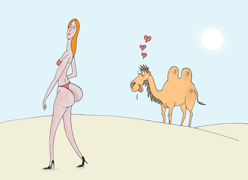 Cartoon: love (medium) by Tarasenko  Valeri tagged camel,mirage,desert