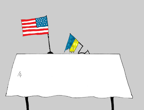 Cartoon: negotiations (medium) by Tarasenko  Valeri tagged flag,usa,ukraine,world