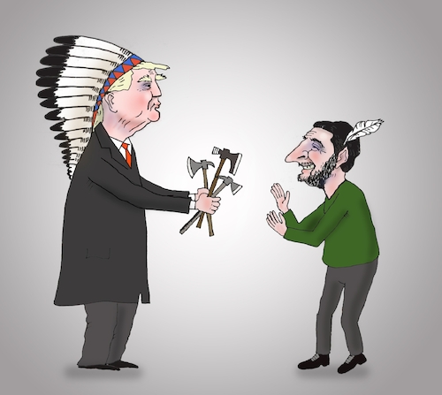 Cartoon: Souvenir for memory (medium) by Tarasenko  Valeri tagged trump,zelensky,tomahawk,deal