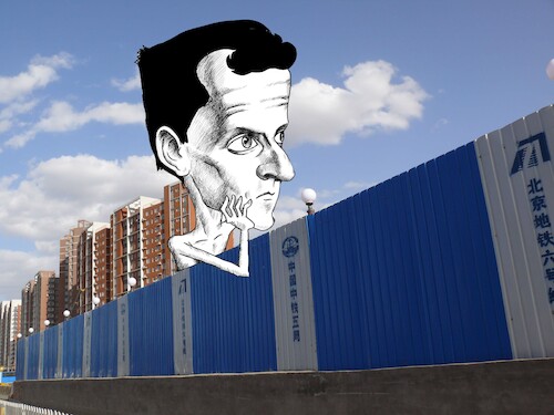 Cartoon: Ludwig Wittgenstein in Beijing (medium) by laodu tagged ludwig,wittgenstein,beijing,peking