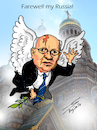 Cartoon: Farewell my Russia! (small) by laodu tagged gorbachev,politics,idealism,russia,politik,gorbi,gorbatschow,kreml,russland,moskau