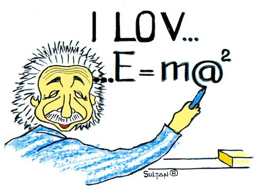 Cartoon: math2022-Albert-Einstein (medium) by sultan tagged resad,sultanovic,bosnian,cartoonist
