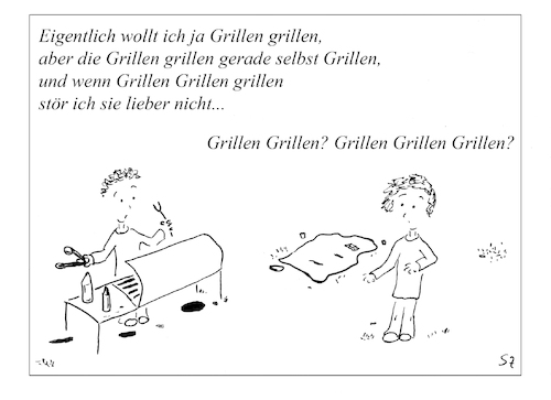 Cartoon: Grillen (medium) by sz tagged grillen