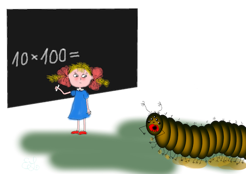 Cartoon: unexpected guest (medium) by Ester Lauringson tagged math2022,school,guest