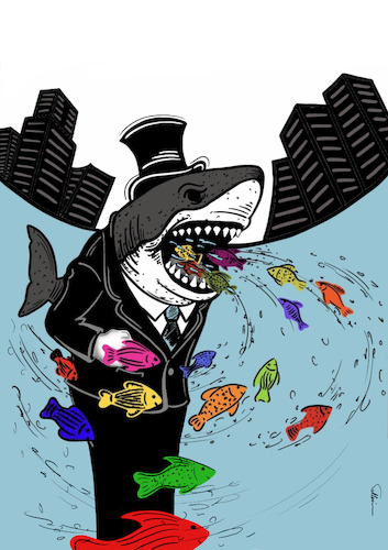 Cartoon: capitalism (medium) by sally cartoonist tagged global,market