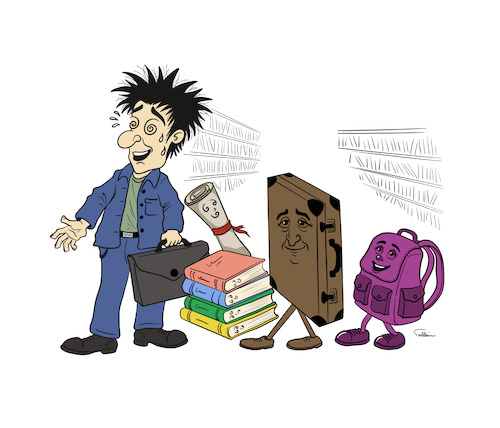Cartoon: Journey of Knowledge (medium) by sally cartoonist tagged knowledge,school,university,learning,education,knowledge,school,university,learning,education
