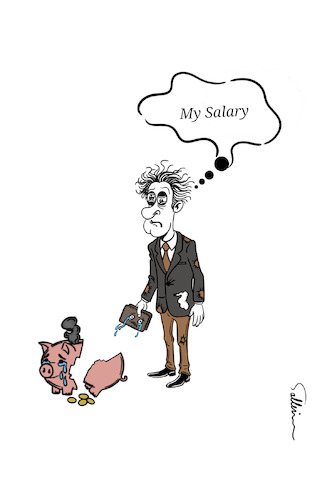 Cartoon: Salary (medium) by sally cartoonist tagged salary