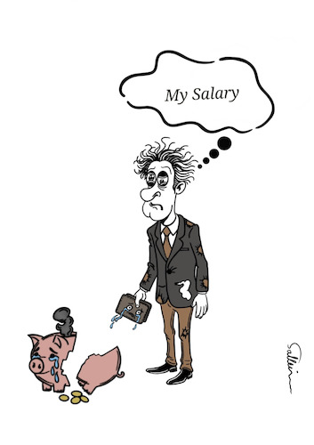 Cartoon: Salary (medium) by sally cartoonist tagged salaries,financial,employment,job,newspapers,magazines,cartoonist,caricature