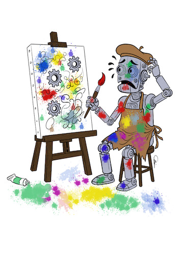 Cartoon: The creative one (medium) by sally cartoonist tagged robot,robot