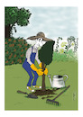 Cartoon: The gardener (small) by sally cartoonist tagged gardener,plants,weather,nature,environment,magazines,newspapers,books,cartoons,caricature
