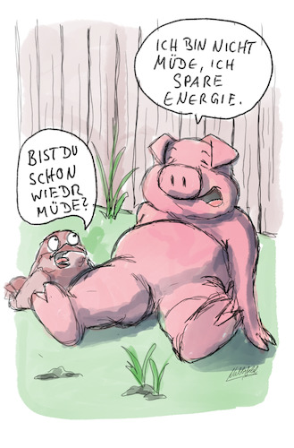 Cartoon: Energie sparen (medium) by SandraNabbefeld tagged cartoon,cartoonist,comic,comicstyle,humor,lustig,schwein,vögel,vogel,bauernhof,farm,energie,sparen,energiesparen,effizienz,müde,müdigkeit,sandranabbefeld,nabbefeld