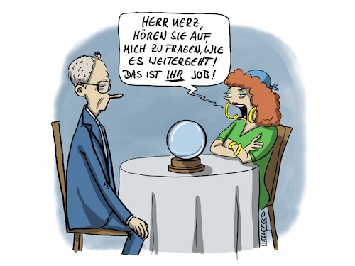 Cartoon: Esotherik (medium) by SandraNabbefeld tagged cartoon,humor,politik,innenpolitik,außenpolitik,aussenpolitik,merz,bundeskanzler,cdu,regierung,deutschland,zukunft,ungewissheit,wahrsagerin,esotherik,kristallkugel,sandranabbefeld,nabbefeld,nabbefeldcartoon,cartoonlobby,rheinischehumorverwaltung,cartoon,humor,politik,innenpolitik,außenpolitik,aussenpolitik,merz,bundeskanzler,cdu,regierung,deutschland,zukunft,ungewissheit,wahrsagerin,esotherik,kristallkugel,sandranabbefeld,nabbefeld,nabbefeldcartoon,cartoonlobby,rheinischehumorverwaltung
