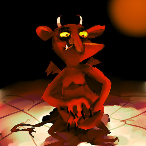 Cartoon: The devil creature (medium) by sal tagged cartoon