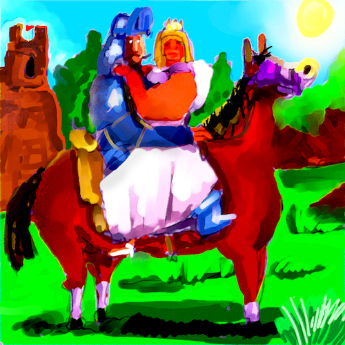 Cartoon: THE KNIGHT AND PRINCES (medium) by sal tagged cartoon