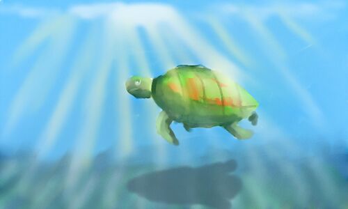 Cartoon: turtle swimming (medium) by sal tagged turtle,swimming,cartoon