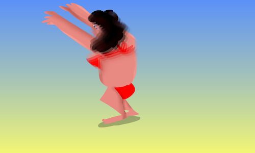 Cartoon: lady dancing at the beach (medium) by sal tagged cartoon,animatic