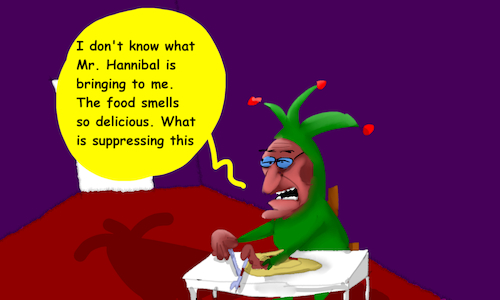 Cartoon: MR.FROGGY MEET HANNIBAL (medium) by sal tagged cartoon,storyboard,mr,froggy,adventures,meet,hannibal