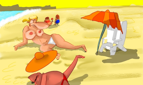 Cartoon: such a sunny and hot day (medium) by sal tagged cartoon,comic,strip