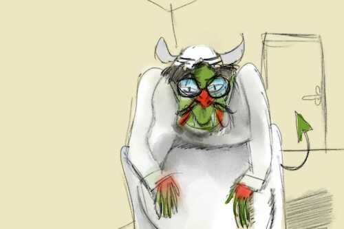 Cartoon: Touch of the devil (medium) by sal tagged cartoon