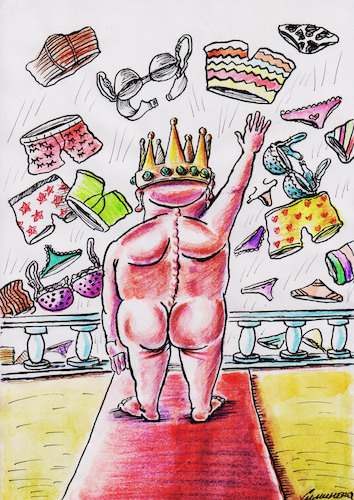 Cartoon: King (medium) by Siminoga Vadim tagged politics,president,economy,pension,food,medicine