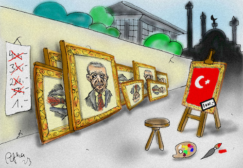 Cartoon: Inflation Deflation in Turkiye (medium) by pefka tagged kemal,erdogan,turkey,türkiye