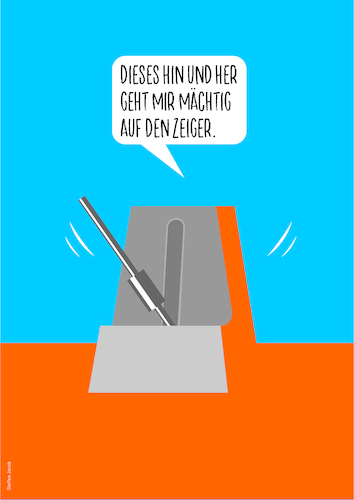 Cartoon: Dieses Hin und Her ... (medium) by Büro für gehobenen Unfug tagged metronom,hin,her,unschlüssigkeit,wankelmut,inkonsequenz
