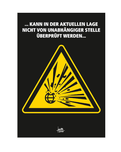 Cartoon: Kann in der aktuellen Lage (medium) by Büro für gehobenen Unfug tagged gefahrenzeichen