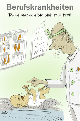Cartoon: Dieser Beruf macht frei (medium) by Arni tagged frei,machen,doktor,doc,arzt,baby,windel,blind,routine,frei,machen,doktor,doc,arzt,baby,windel,blind,routine