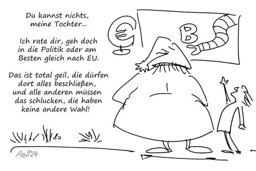 Cartoon: Wer nichts wird - wird EU (medium) by Arni tagged eu,wahl,parlament,brüssel,abgeordnete,abgeordneter,tantiemen,bezüge,sicher,wirtschaft,wird