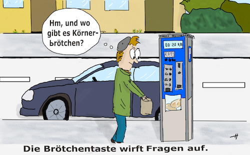 Cartoon: Brötchentaste (medium) by Gabi Horvath tagged parken,brötchen,umwelt