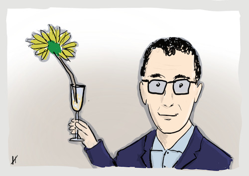 Cartoon: Prost (medium) by Gabi Horvath tagged wahlen,baden,württemberg,grüne,cem,özdemir,cdu,wahlen,baden,württemberg,grüne,cem,özdemir,cdu