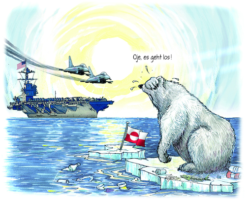 Cartoon: 7. US-Flotte vor Grönland (medium) by Ritter-Cartoons tagged us,flotte,vor,grönland,us,flotte,vor,grönland