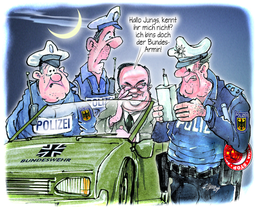 Cartoon: Armin Laschet gestoppt (medium) by Ritter-Cartoons tagged bundespolizei,bundespolizei