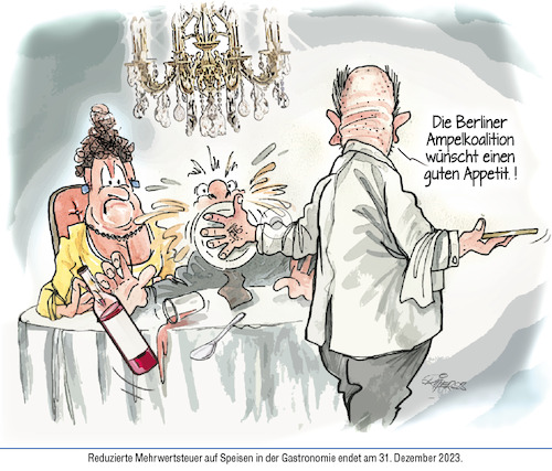 Cartoon: Berliner Ampelkoalition wüns (medium) by Ritter-Cartoons tagged gastronomie