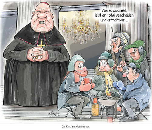 Cartoon: Bescheiden und enthaltsam (medium) by Ritter-Cartoons tagged kirche