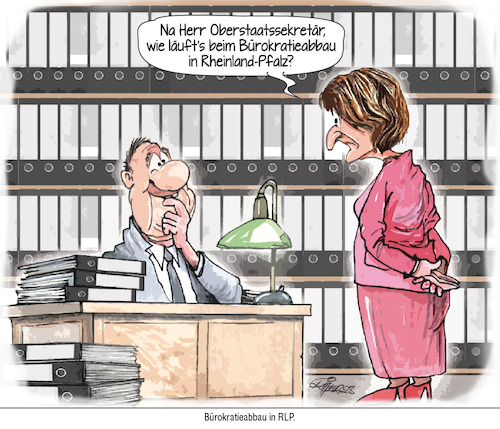 Cartoon: Bürokratieabbau (medium) by Ritter-Cartoons tagged landtag,rlp