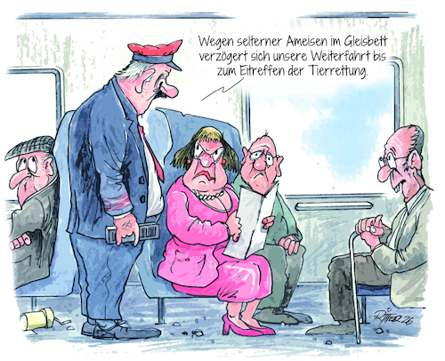 Cartoon: Deutsche Bahn (medium) by Ritter-Cartoons tagged deutsche,bahn,pressekarikaturen,und,cartoons,von,berthold,ritter,deutsche,bahn,pressekarikaturen,und,cartoons,von,berthold,ritter