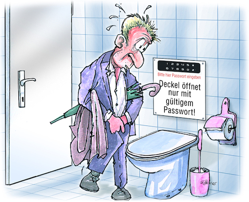 Cartoon: Digitales Zeitalter (medium) by Ritter-Cartoons tagged digitale,toilette,digitale,toilette