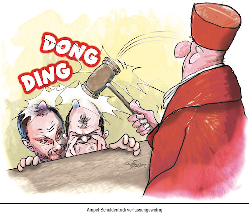 Cartoon: Ding Dong (medium) by Ritter-Cartoons tagged holzhammernarkose