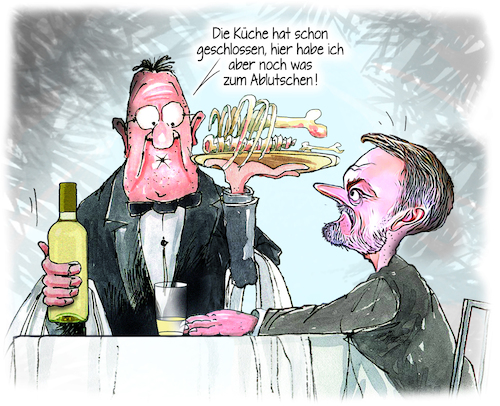 Cartoon: Dinner am Wahlabend (medium) by Ritter-Cartoons tagged fdp,christian,lindner,fdp,christian,lindner