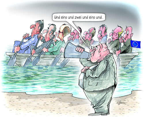Cartoon: EU auf Kurs (medium) by Ritter-Cartoons tagged eu,auf,kurs,eu,auf,kurs