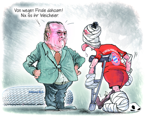 Cartoon: FC Bayern (medium) by Ritter-Cartoons tagged champions,league,aus,fußball,champions,league,aus,fußball