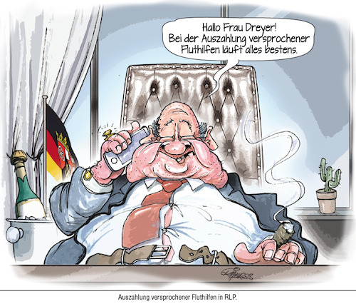 Cartoon: Fluthilfen (medium) by Ritter-Cartoons tagged bürokratie