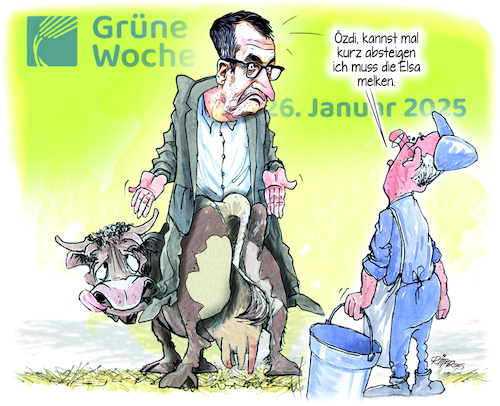 Cartoon: Grüne Woche (medium) by Ritter-Cartoons tagged grüne,woche,özdiemir,seuche,grüne,woche,özdiemir,seuche