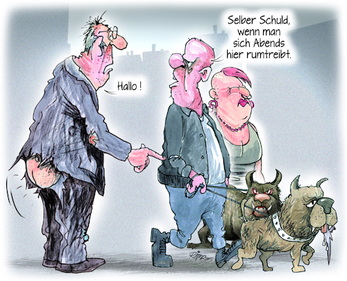 Cartoon: Kampfhunde (medium) by Ritter-Cartoons tagged kampfhunde,kampfhunde