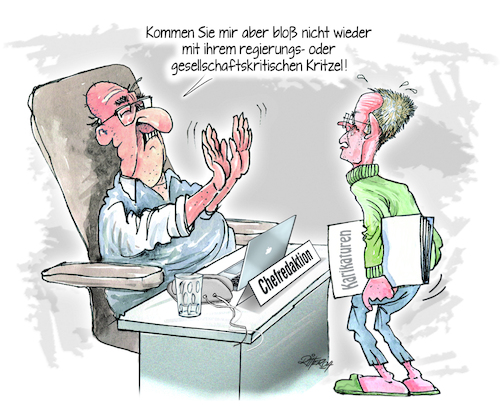 Karikaturist auf Jobsuche