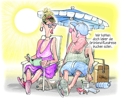 Cartoon: Neue Hitzewelle (medium) by Ritter-Cartoons tagged klimawandel,wetter,urlauber,hitzewelle,klimawandel,wetter,urlauber,hitzewelle