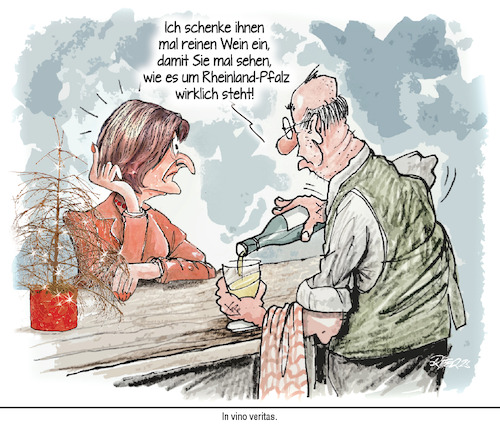 Cartoon: Reinen Wein (medium) by Ritter-Cartoons tagged malu,dreyer